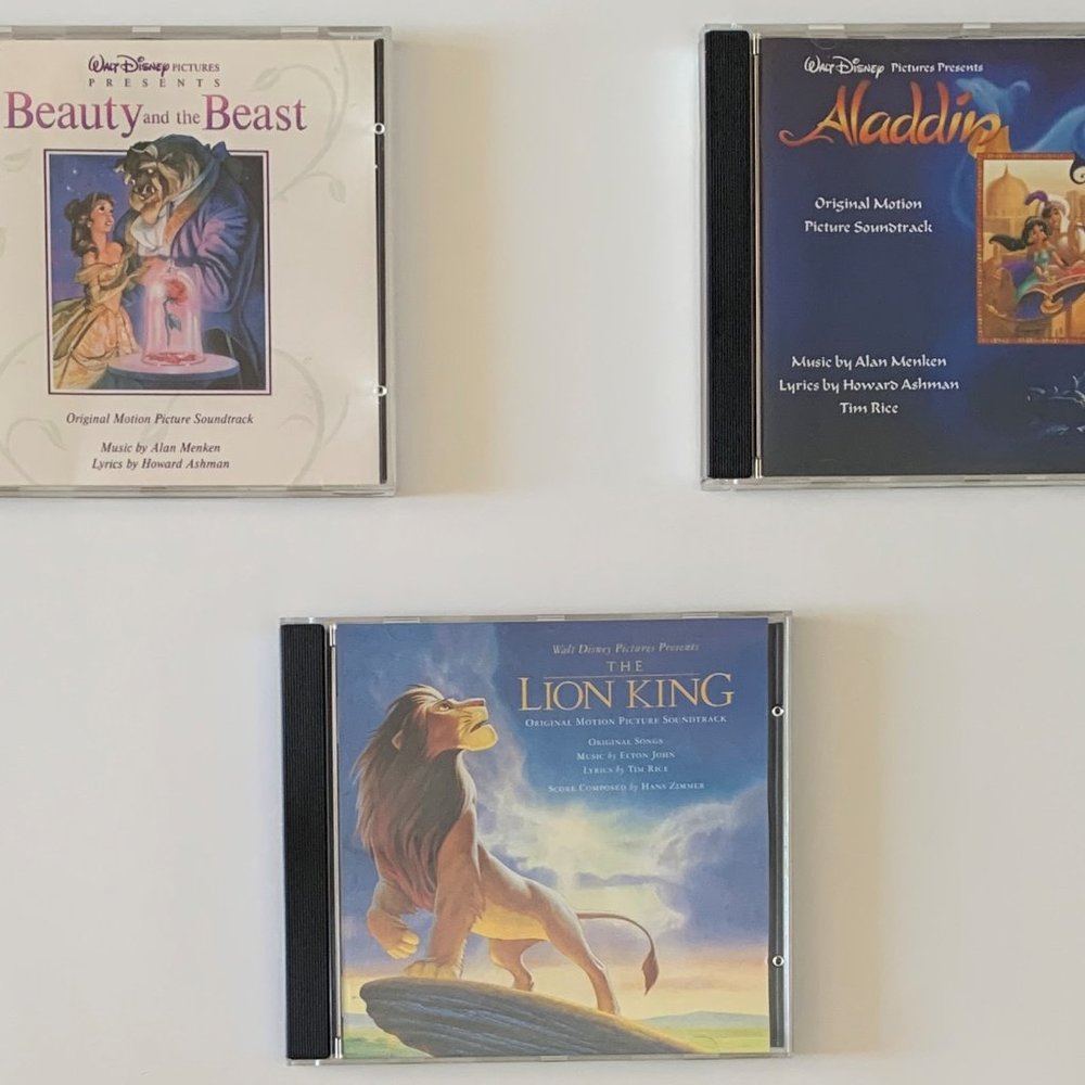 Walt Disney Movie CD Soundtracks: Beauty and the Beast, Aladdin, The Lion King